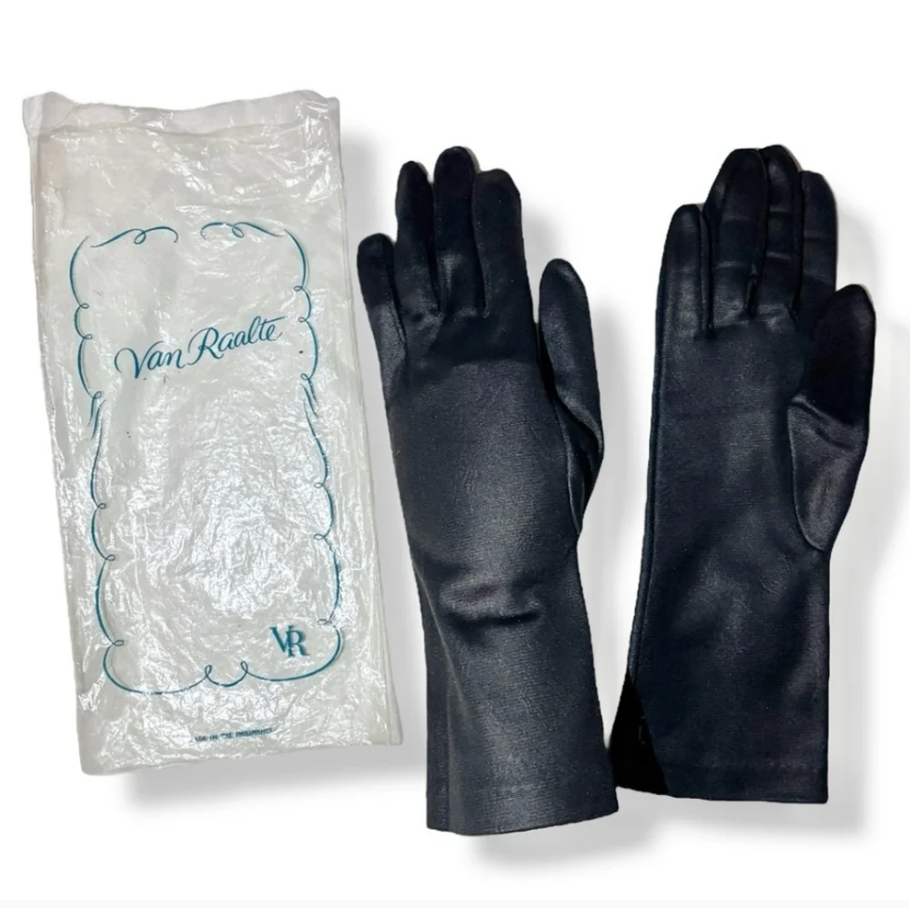 VAN RAALTE Black Mid Arm Length Nylon Gloves VINTAGE